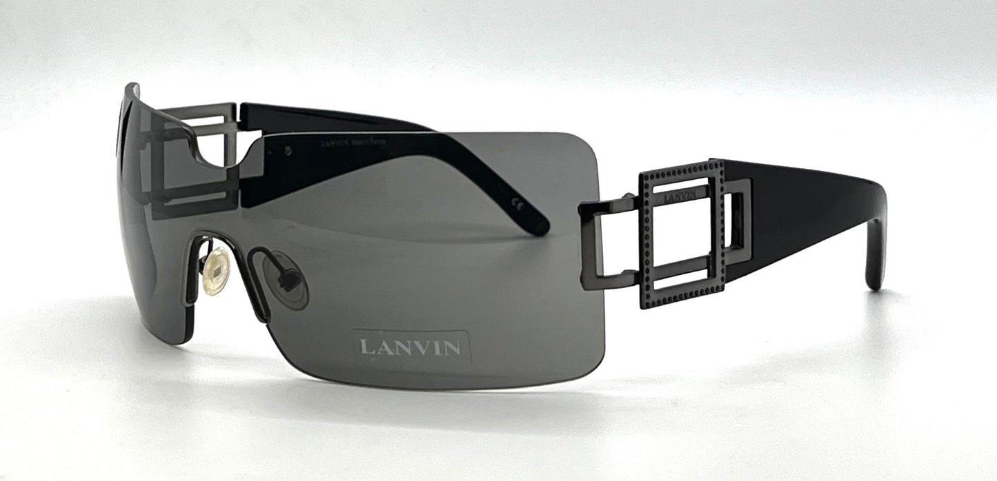 Lanvin LV 2135 C01-Vintage Shield Sunglasses France Unworn Y2K-Rare