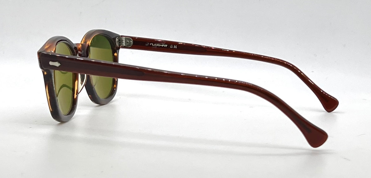 American Optical Vintage Hinge Wellington Tortoise-New Custom Green Lens Sunglasses