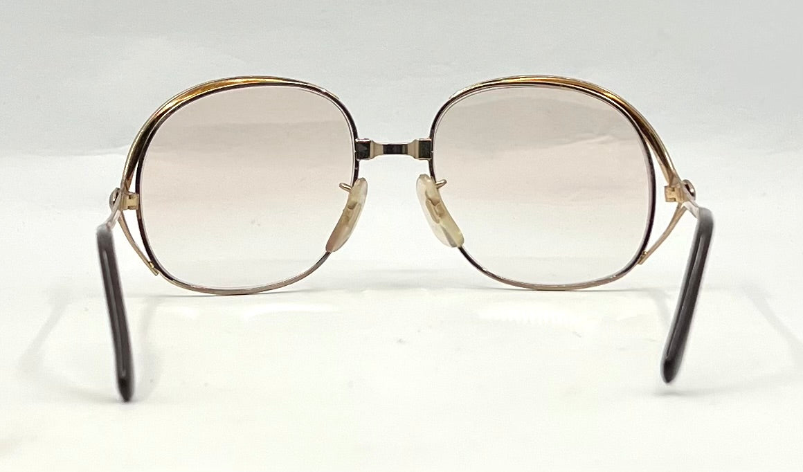 Vintage GILT ISABEL 52-18 Gold Purple Enamel Japan Sunglasses