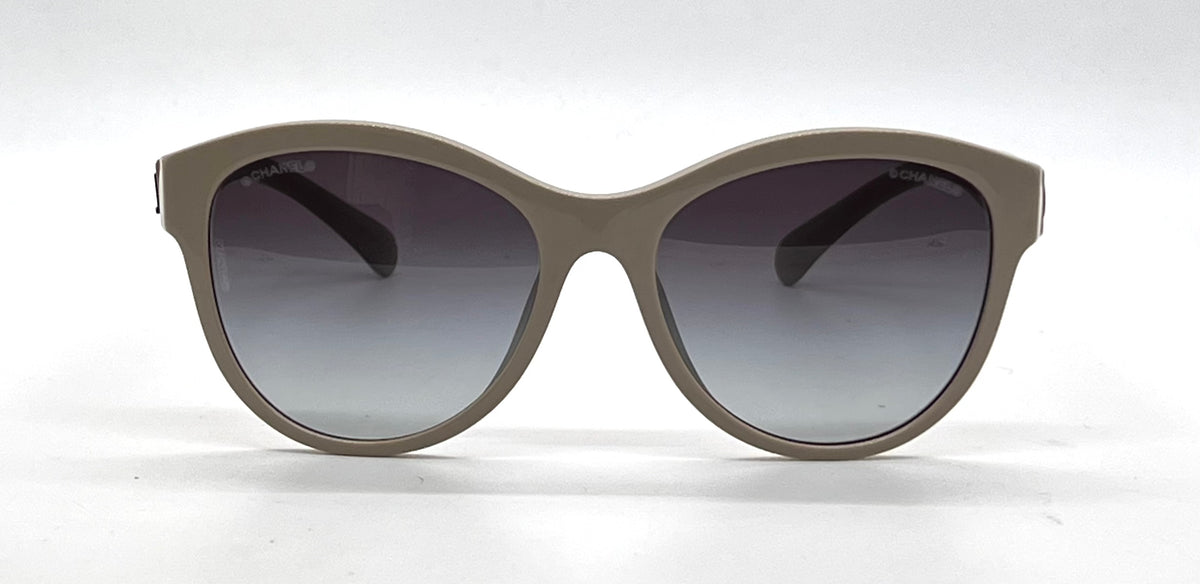 CHANEL 5458-A Beige Cat Eye Sunglasses Original Gradient Lenses Italy