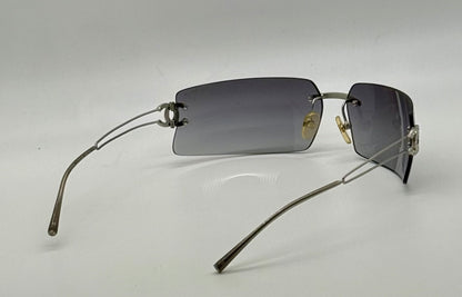 Chanel 4051-B Crystal CC Rimless Shield Sunglasses 170/76 Unworn Original Case