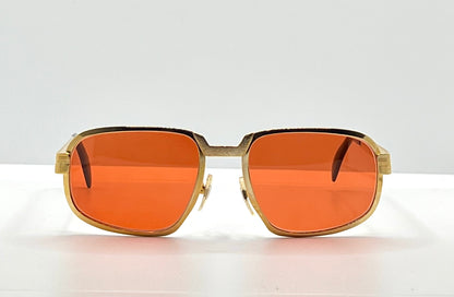 SWAN Medici 50420 Vintage Sunglasses-Gold Textured Frame w/New, Custom “Tuscan Flame” Lenses-Deadstock-Italy