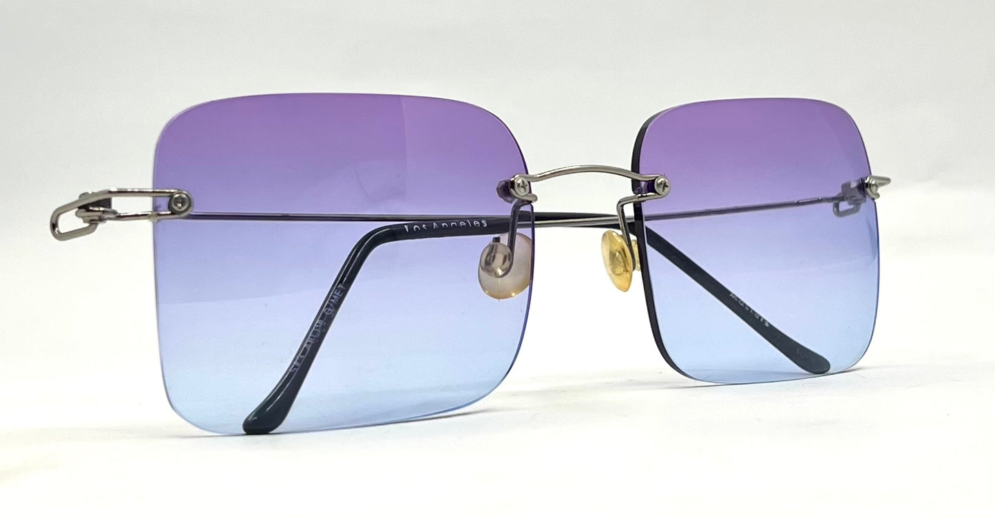 Masters 543 Rimless Gradient Sunglasses – Purple to Blue Lens – G/MET – Unworn