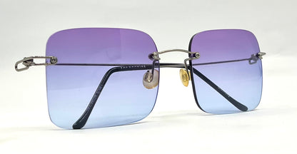 Masters 543 Rimless Gradient Sunglasses – Purple to Blue Lens – G/MET – Unworn