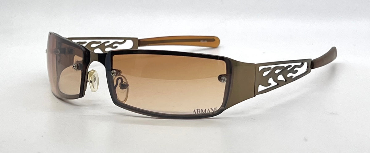 Armani 9018-Y2K Style Bronze Flame Cutout Sunglasses-Unworn/Original-Italy