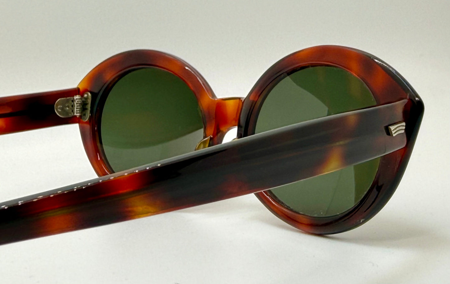 Vintage SRO U.S.A. 5 3/4 - Tortoise Panto Sunglasses with Brand New, Custom Berko's Designs Evergreen Lenses