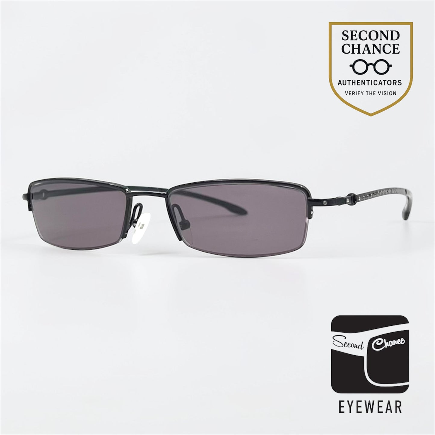 Dior CD 3627 Y2K VINTAGE Half-Rim Sunglasses-New Solid Smoke Custom Lenses-Unworn