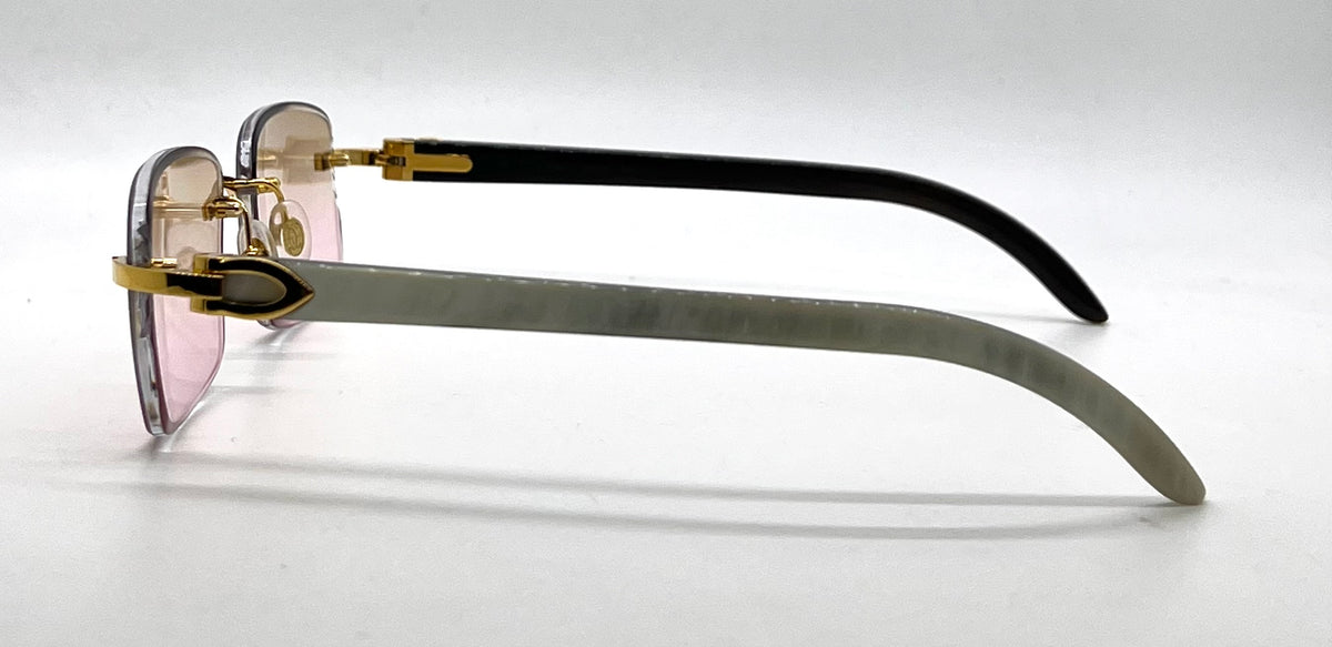 Cartier CT0046O Gold/White Horn Buffs-New Custom Transition Lenses-Full Kit