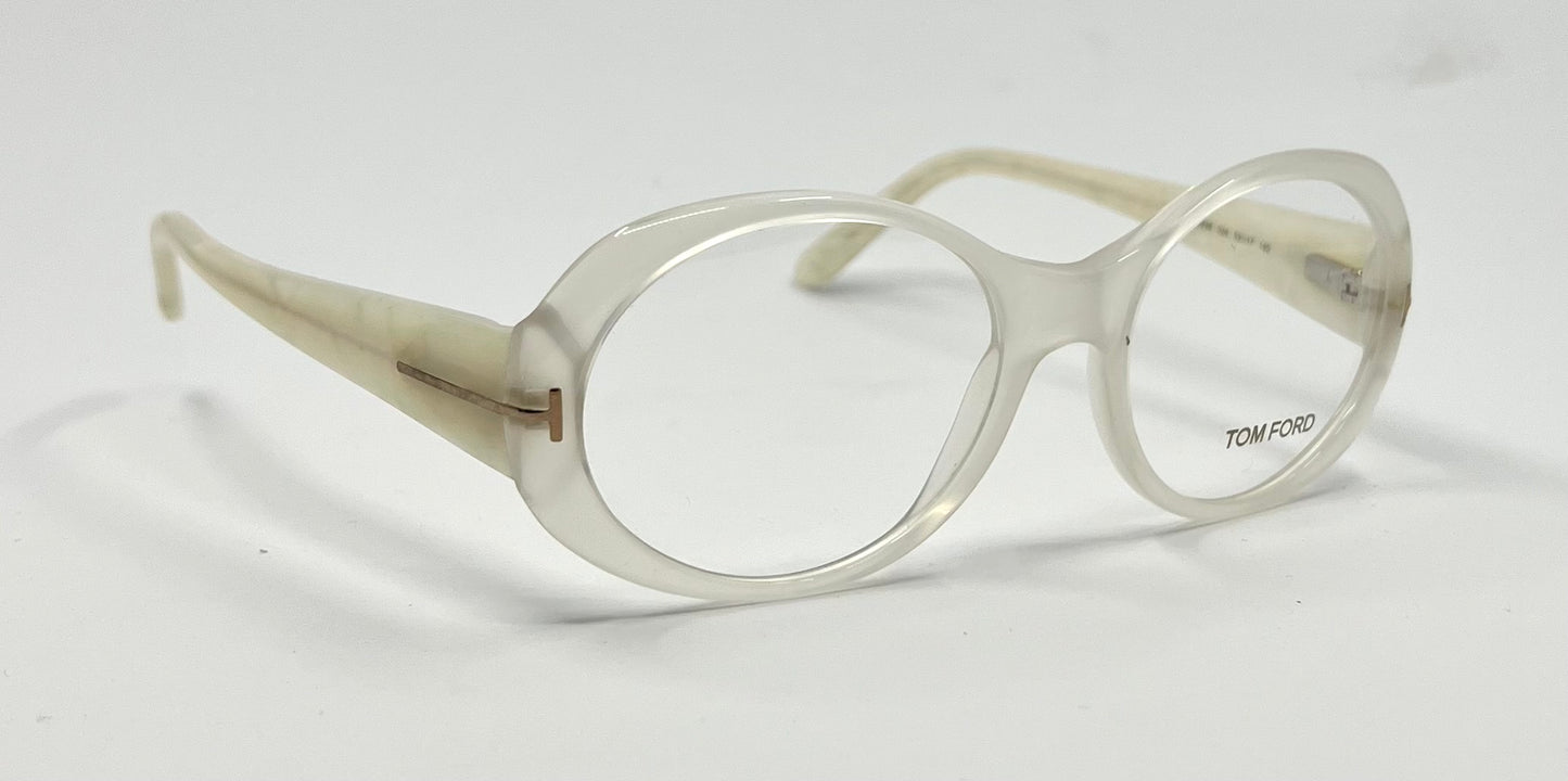 Tom Ford TF5246 024 Ivory Pearl Oval Eyeglasses 53-17-140 Italy Deadstock