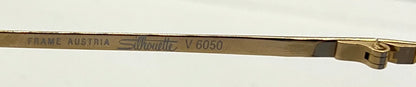Silhouette V6050 Vintage Gold Sunglasses w/New Solid Blue Custom Lenses-57mm-Austria