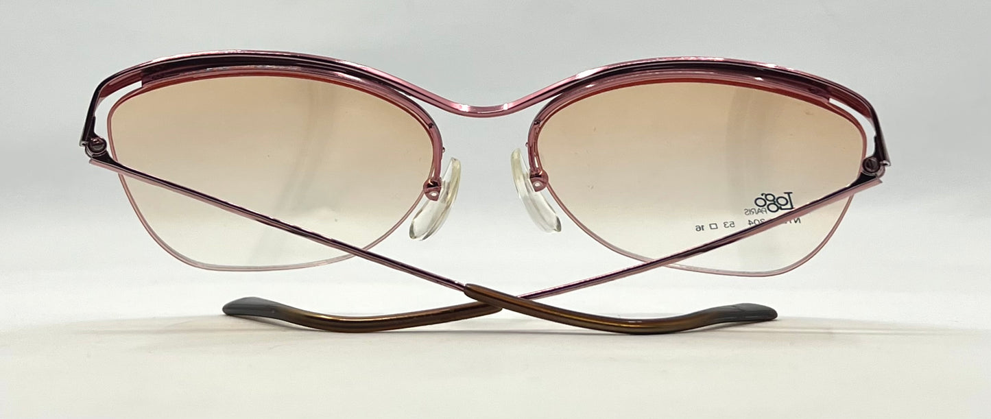 Logo Paris Nylon 304 Vintage Sunglasses Pink Gradient Unworn Deadstock 53