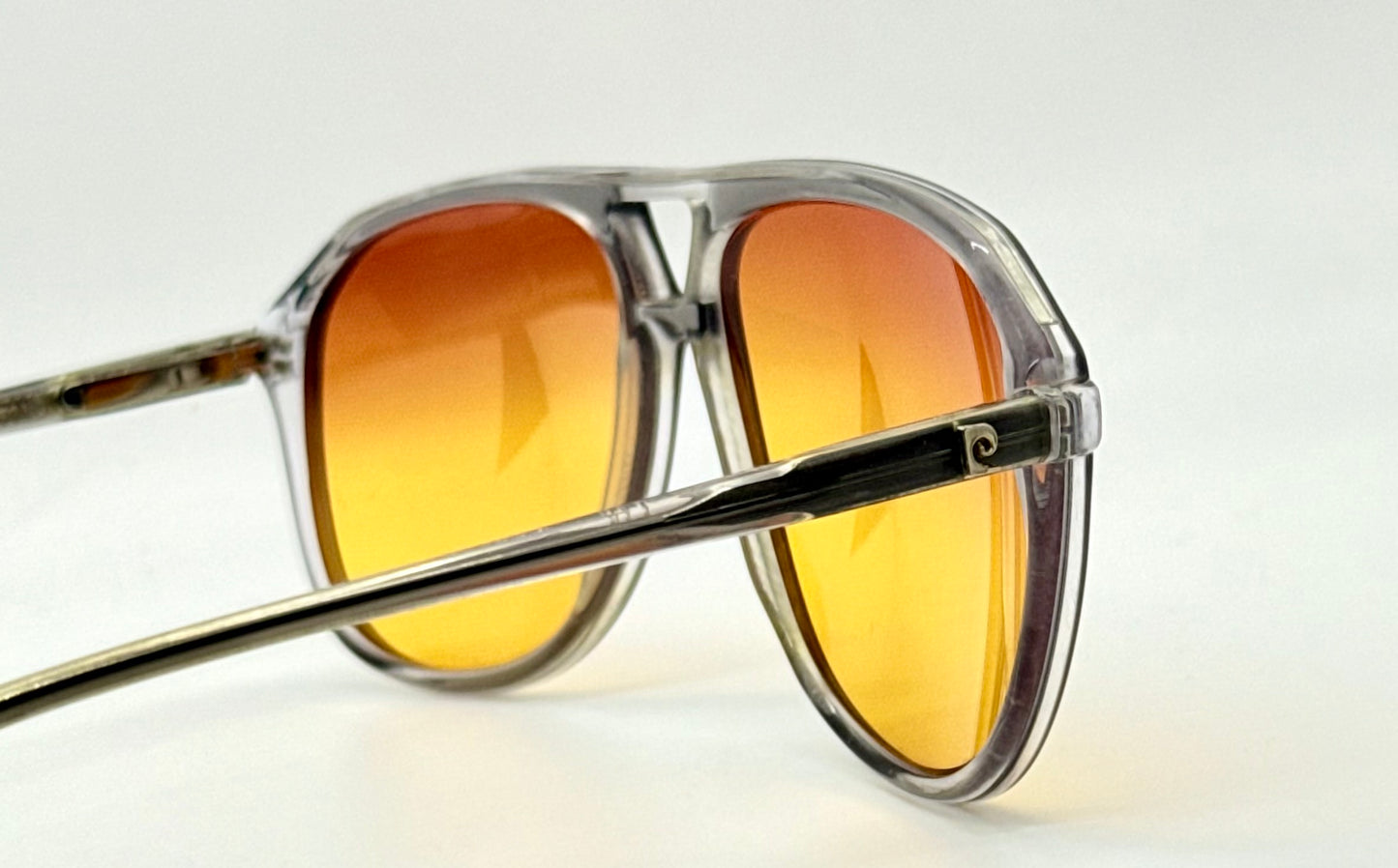 Pierre Cardin Boutique Smoke Vintage Aviator-New Sunset Gradient Custom Lenses-59mm