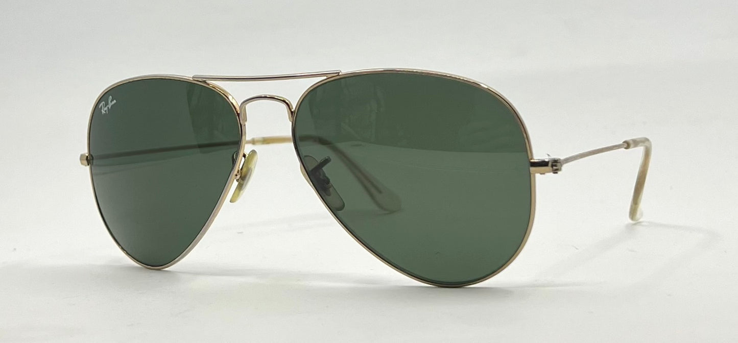 Ray-Ban Aviator Classic RB3025 Gold G-15 58mm Deadstock Unworn Full Kit