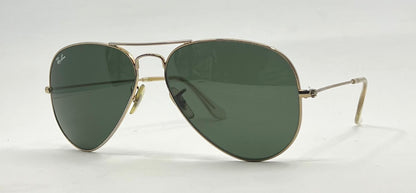 Ray-Ban Aviator Classic RB3025 Gold G-15 58mm Deadstock Unworn Full Kit