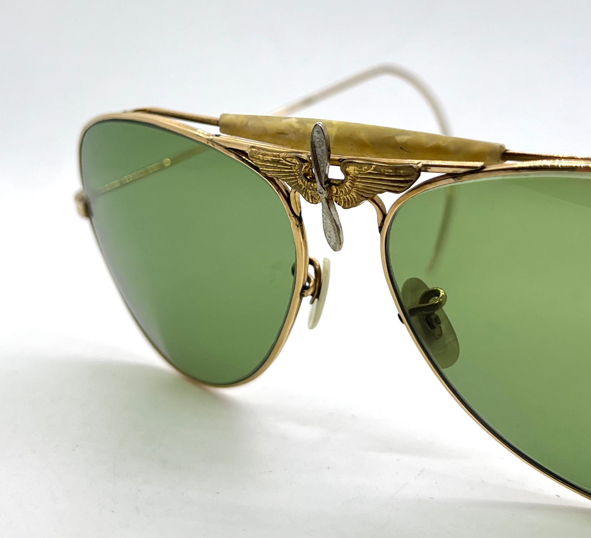 Art-Craft Winged Propeller Aviator-12K GF-Mother-of-Pearl VINTAGE Sunglasses