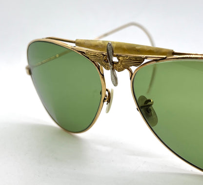 Art-Craft Winged Propeller Aviator-12K GF-Mother-of-Pearl VINTAGE Sunglasses