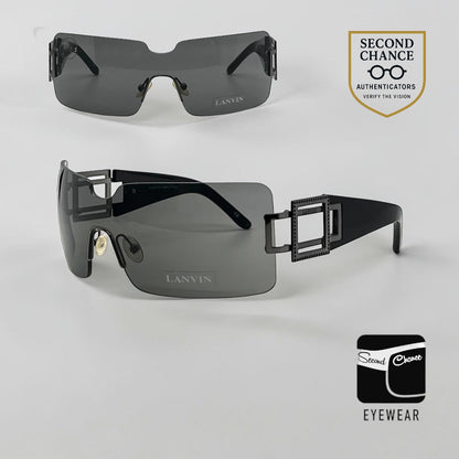 Lanvin LV 2135 C01-Vintage Shield Sunglasses France Unworn Y2K-Rare