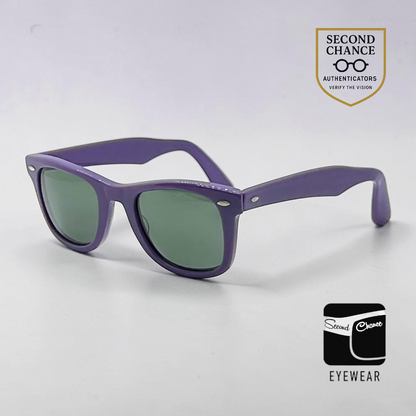 Vintage Handmade USA Purple Acetate Sunglasses Original B&L Green Lenses NOS