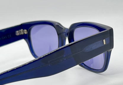 Cutler and Gross M1016 CNB Sunglasses w/New Solid Soft Plum/Purple Tint Custom Lenses-Rare Blue-56mm-Handmade in Italy