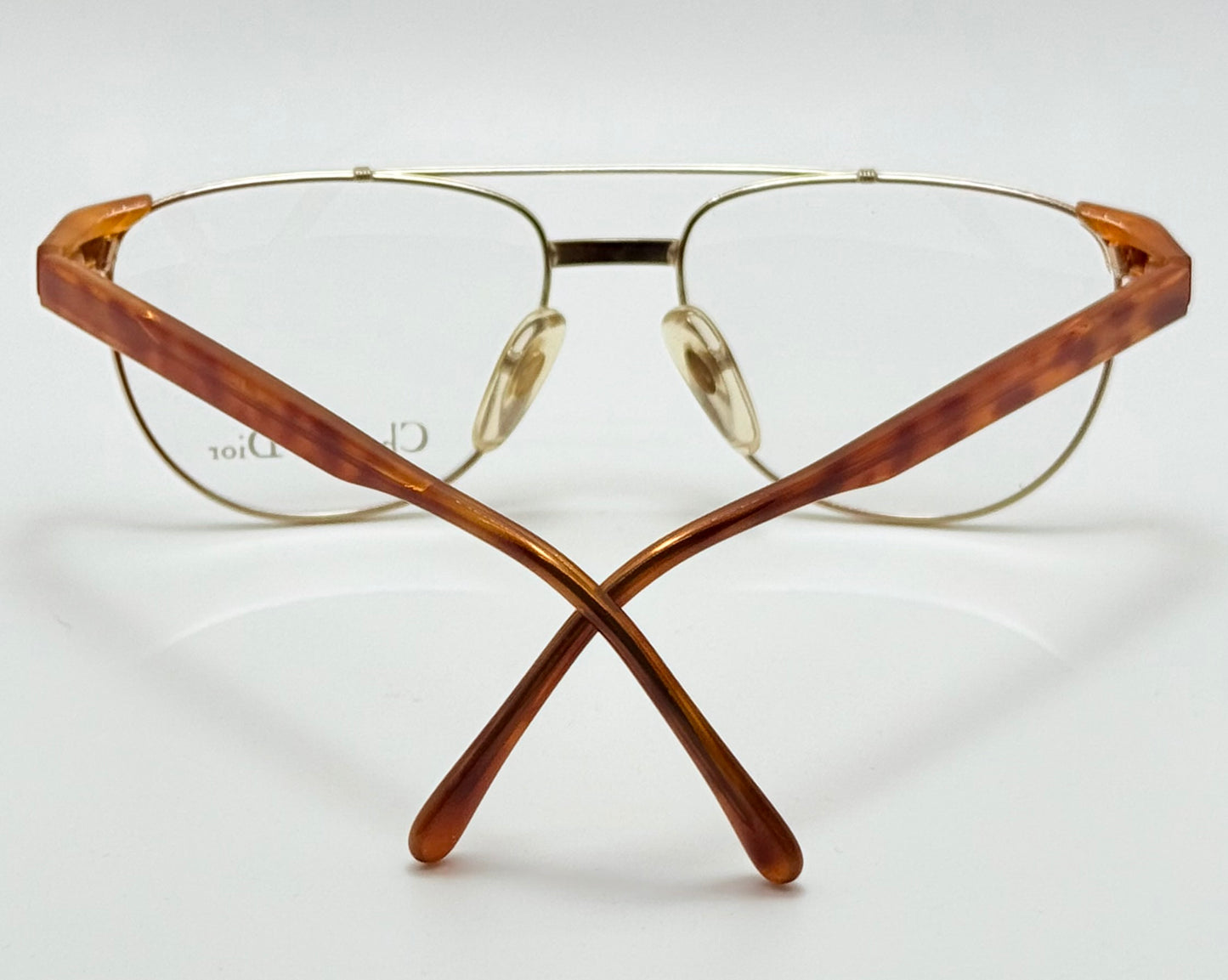 Vintage New/Deadstock Christian Dior 2722 10 Gold & Chestnut Frames – 54mm