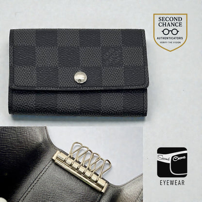 Louis Vuitton Damier Graphite 6 Ring Key Holder Wallet Made in France
