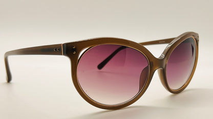 VINTAGE NOS Linda Farrow Luxe Sunglasses – Brown Frame with Gradient Purple Lenses, Model LF10205A