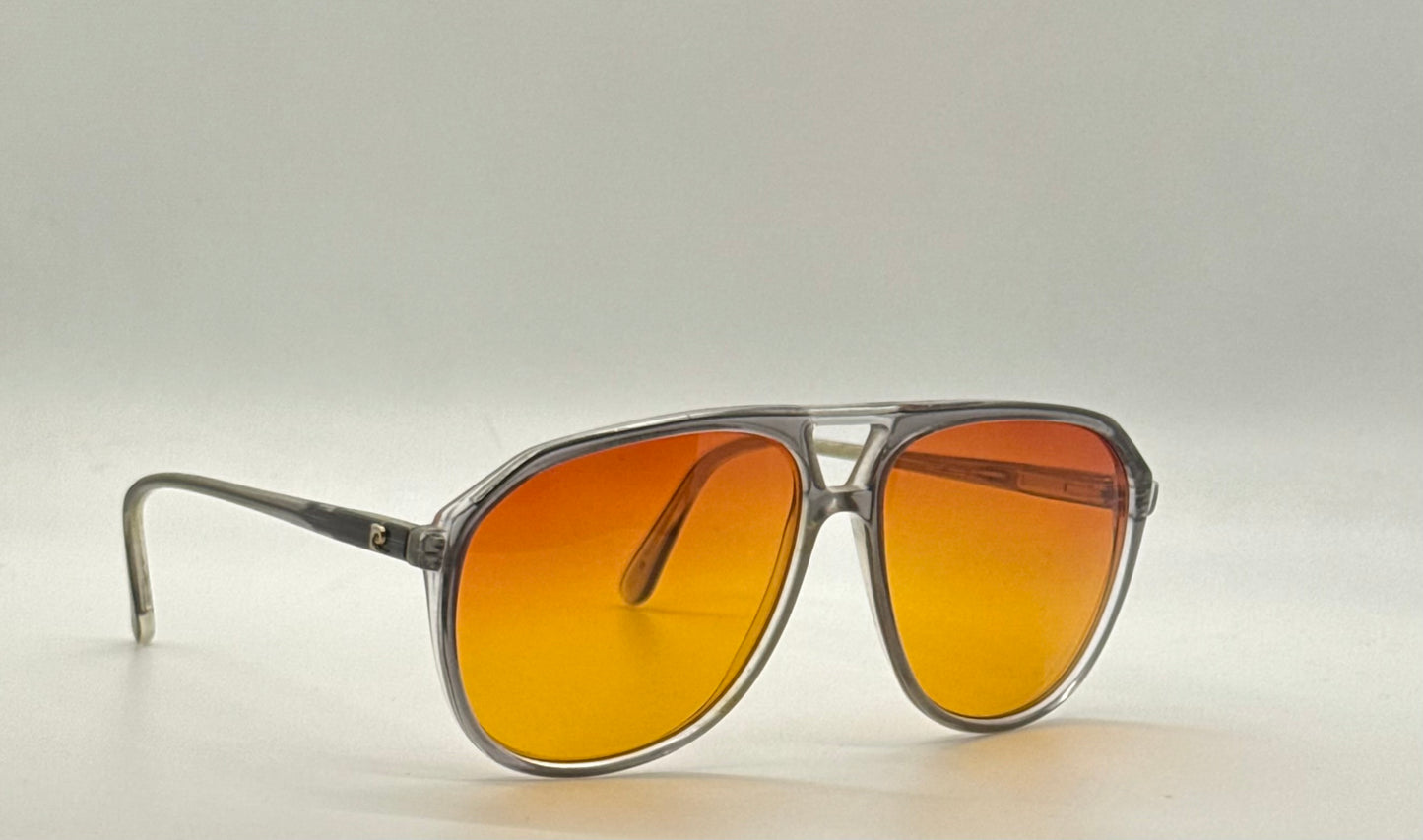 Pierre Cardin Boutique Smoke Vintage Aviator-New Sunset Gradient Custom Lenses-59mm