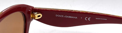 Dolce & Gabbana DG4199 Red Gold Leaf Cat Eye Sunglasses Unworn New Lenses Full Kit