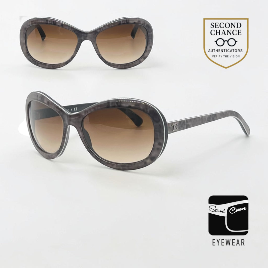 Chanel 5219 Grey Butterfly Sunglasses-New Custom Brown Gradient LensesaItaly