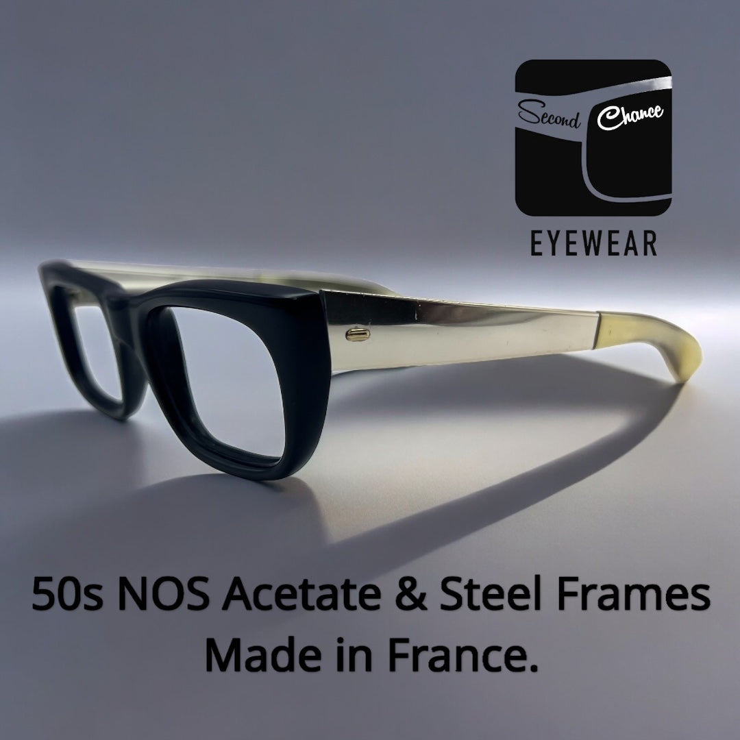 Vintage NOS 50’s Acetate & Steel Eyeglass Frames - Size 44-20 Made in France