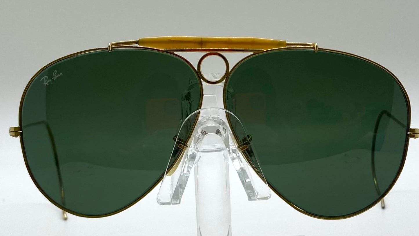 Vintage 1970s B&L Ray-Ban USA 62mm GEP G15 UV SHOOTER Aviator Sunglasses-New RB Glass Lenses