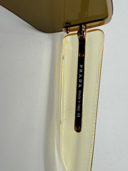 Prada SPR58B Rimless Vintage Shield Sunglasses Deadstock/Unworn-Italy