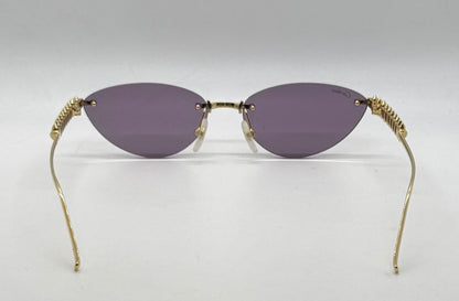 Cartier Clash de Cartier CT0543S 004 Gold Rimless Sunglasses-ZEISS Purple Lenses
