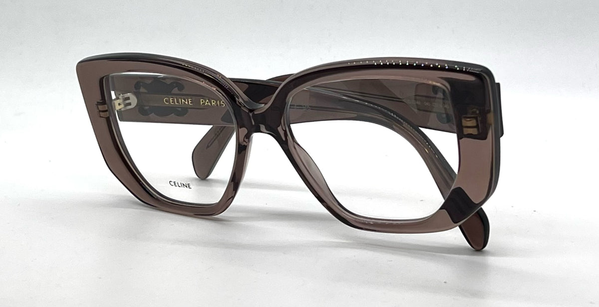 Celine Triomphe CL50146I Brown Cat Eye Eyeglasses Unworn-Full Kit-Italy