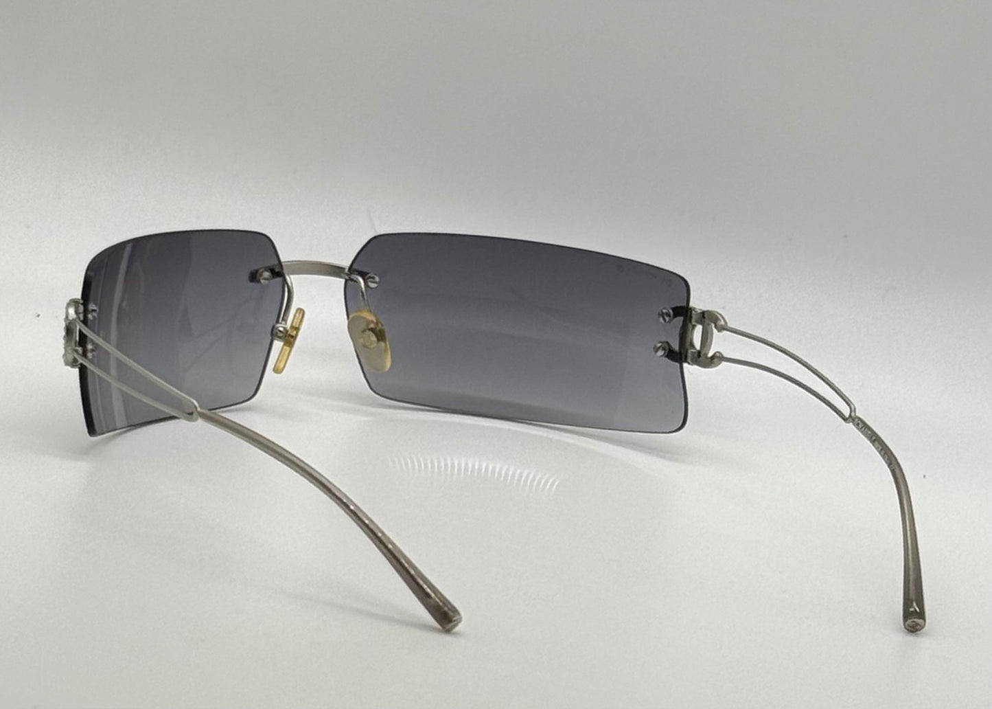 Chanel 4051-B Crystal CC Rimless Shield Sunglasses 170/76 Unworn Original Case