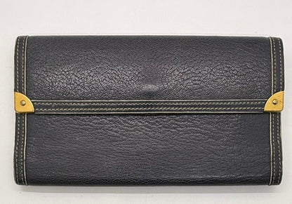 Louis Vuitton Vintage Navy Blue Leather Continental Long Wallet – France