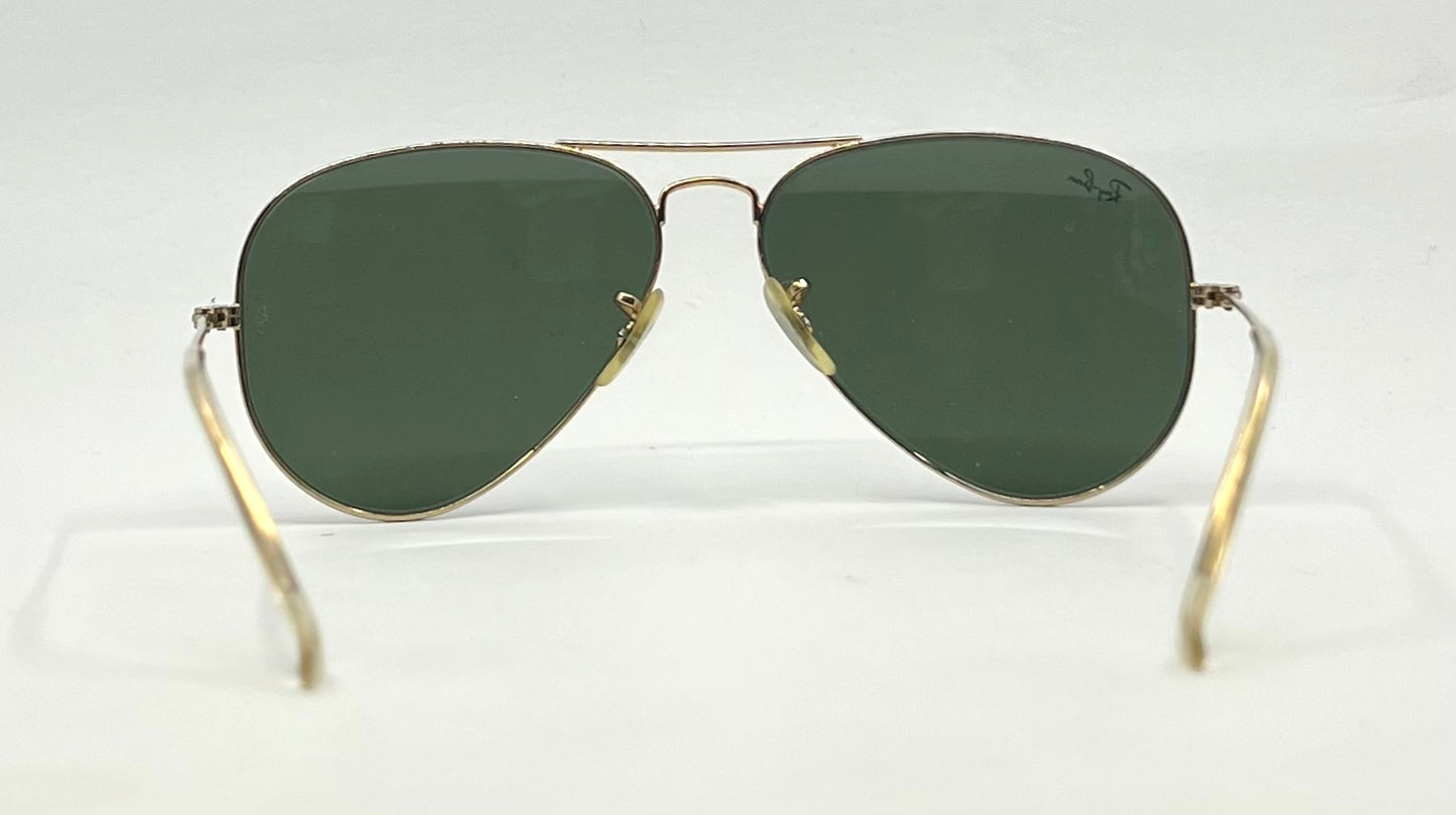 Ray-Ban Aviator Classic RB3025 Gold G-15 58mm Deadstock Unworn Full Kit