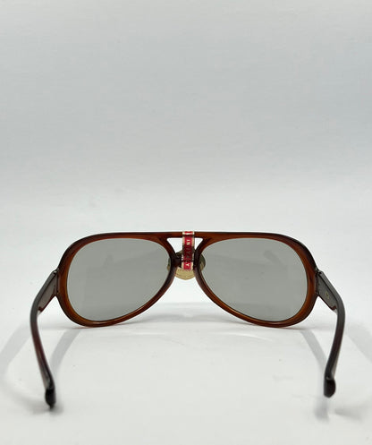 The 70s|80s Italian Sunglasses – Unworn Vintage Aviator Amber Acetate-Org. Lenses