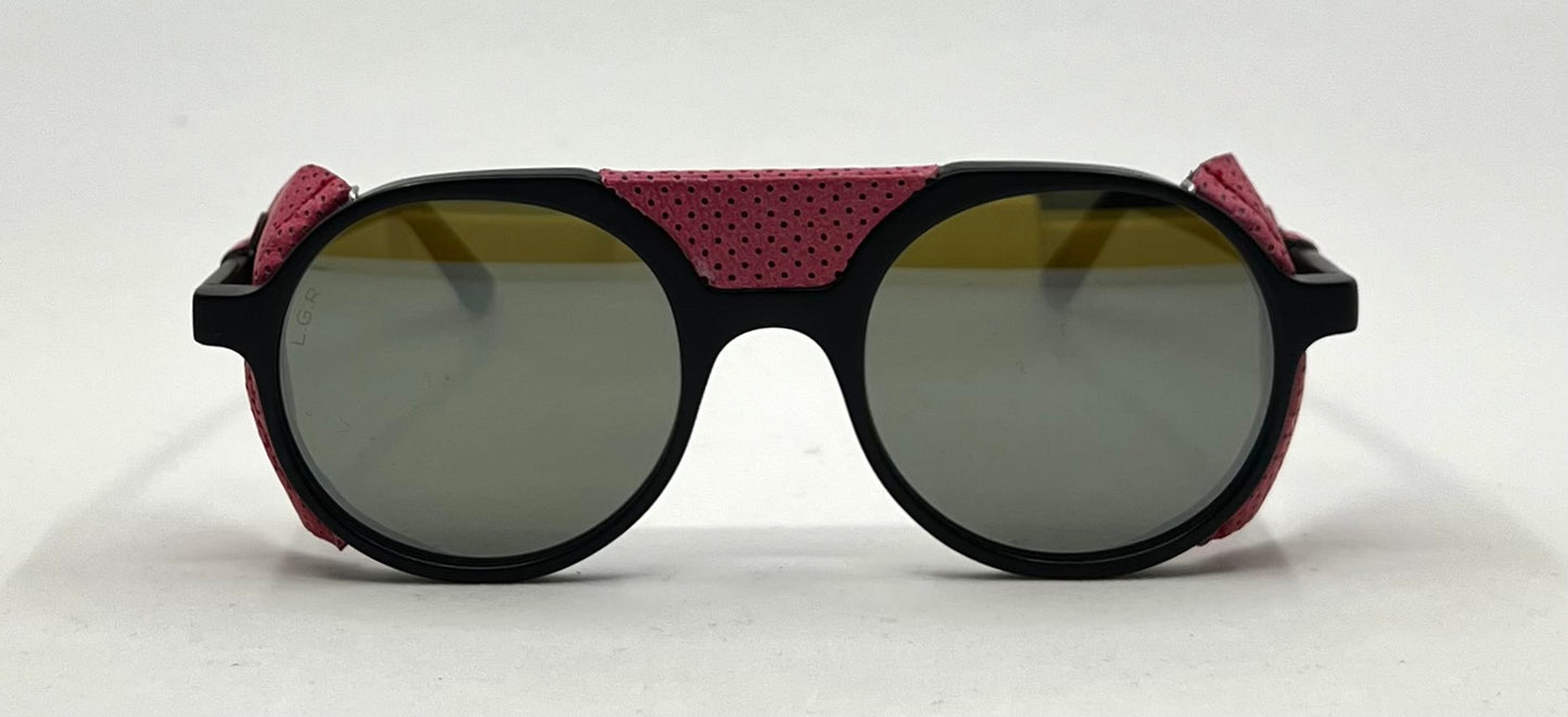 L.G.R Reunion III Glacier Sunglasses 49-22 Pink Leather Shields – Full Kit – Unworn