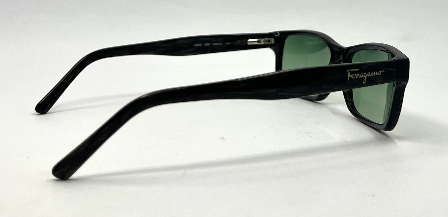 Salvatore Ferragamo 2669 593 Sunglasses w/New Solid Green Custom Lenses-53mm-Italy