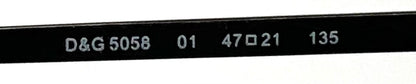 D&G Dolce & Gabbana 5058 01 m-Semi Rimless Oval Glasses Frame-UNWORN 47-21 135