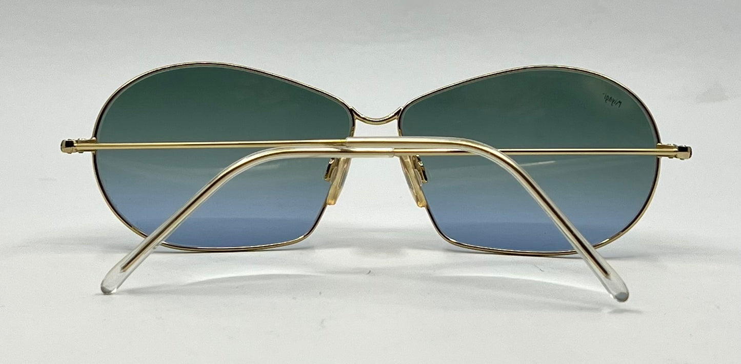 Italian Gold Metal Sunglasses w/New Custom Gradient Lenses-Unworn