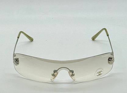 Chanel 4086 C.124/6Y Vintage Shield Sunglasses – Deadstock/Unworn-Camellia Silver