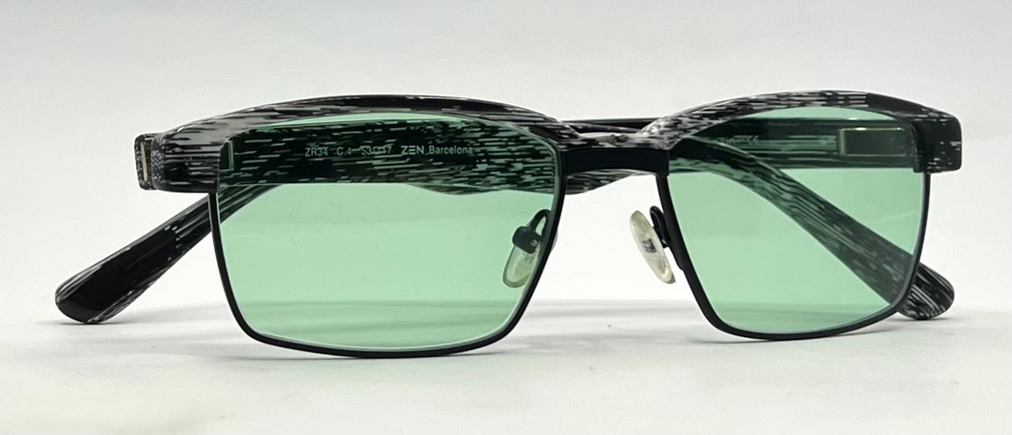 ZEN Barcelona ZR34 Sunglasses w/New Solid Green Custom Lenses-Unworn