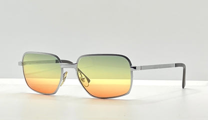 FAIRFIELD FO66-Vintage Sunglasses-Chrome Frame w/New, Custom Tri-Gradient Lenses-Deadstock-France 66mm