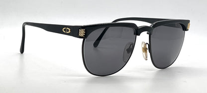 Christian Dior 2393-Vintage Black Gold Browline Sunglasses-Original/Full Kit-Germany