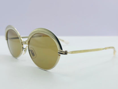 Vintage 60s Gold/Metal Sunglasses-Made In France-Amazing Condition-Unique & Cool