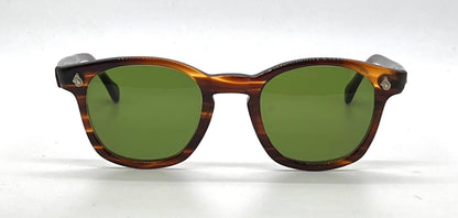American Optical Vintage Hinge Wellington Tortoise-New Custom Green Lens Sunglasses