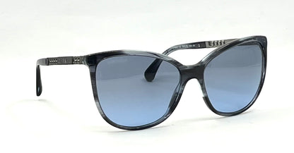 CHANEL 5352 Blue Gradient Cat Eye Sunglasses 59-16 Italy Unworn