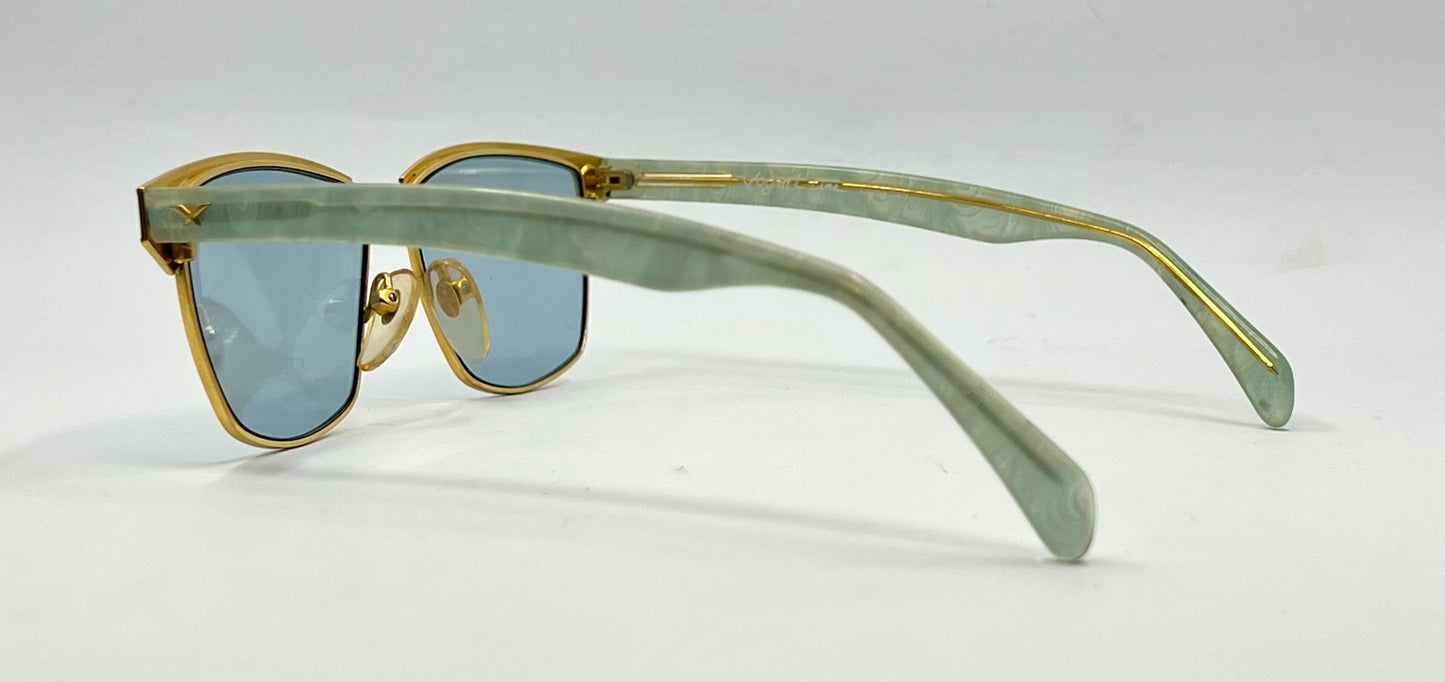 Vogart Line Mod 669 Vintage Deadstock Sunglasses Italy Custom Blue Lenses